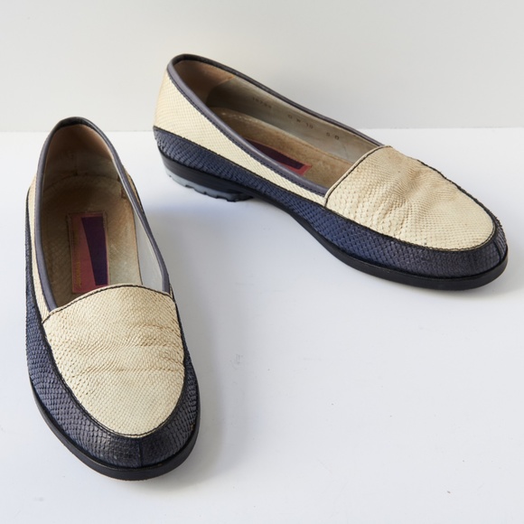 80s - SUSAN BENNIS - WARREN EDWARDS - Loafer - Men\'s - 10 - WHT - Snake main image 9